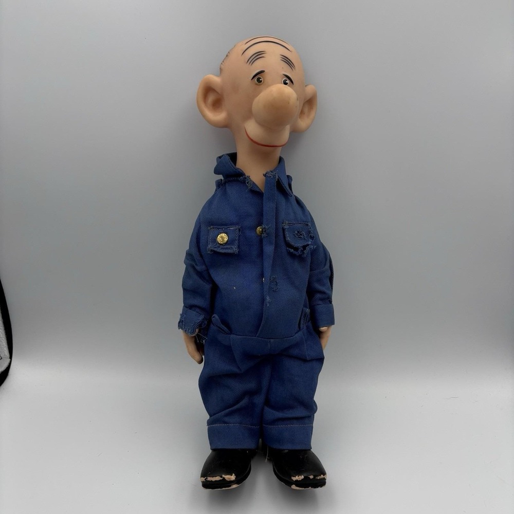 Vintage Original SAD SACK Doll Blue Coveralls Rubber Face Vintage George Baker